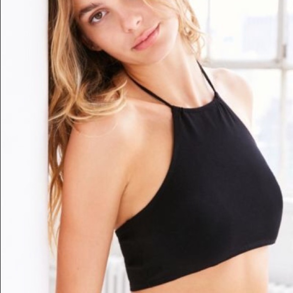 Out From Under Cotton High Neck Halter Bra